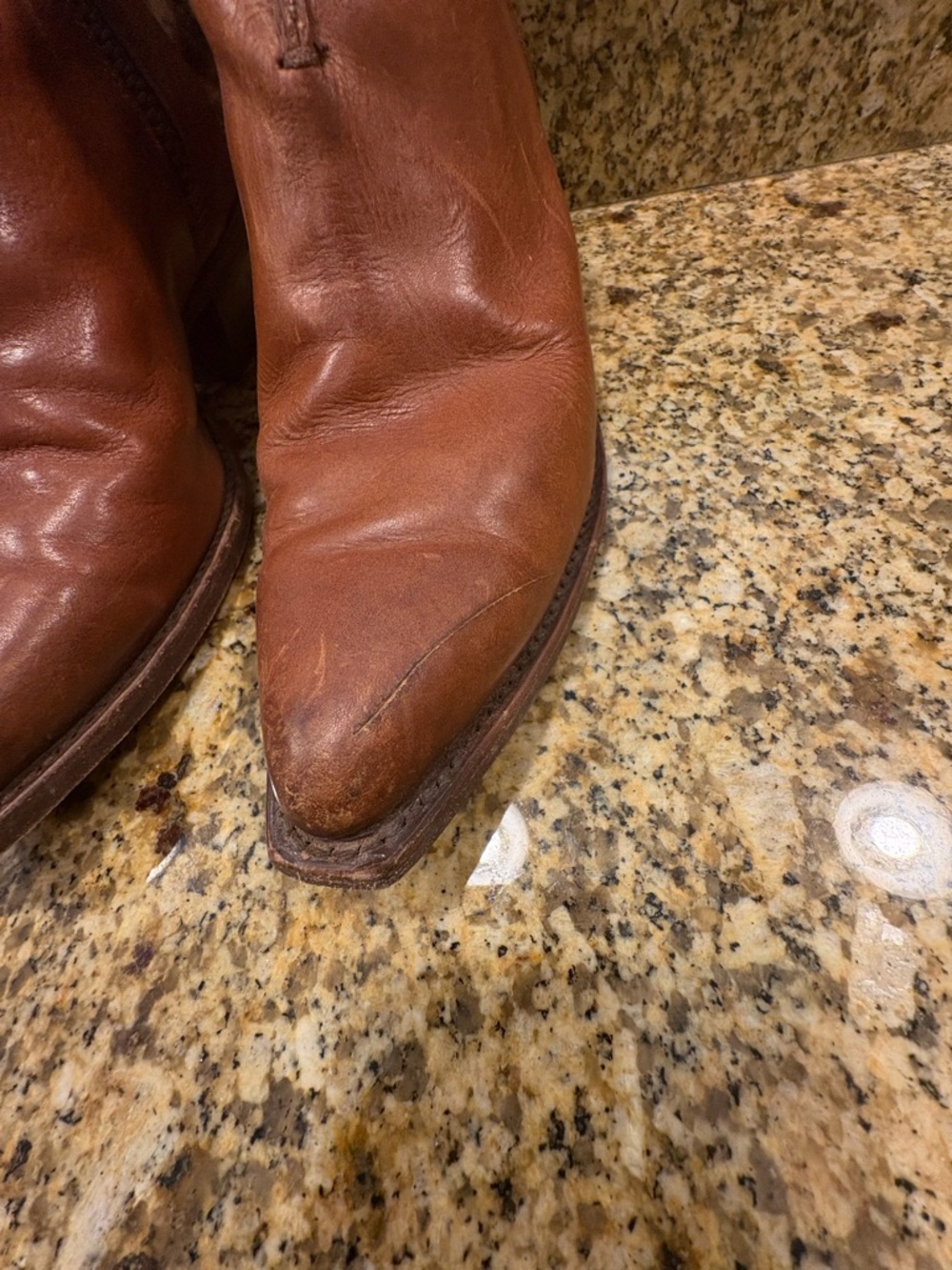 Frye Sacha Brown Leather Moto Short boots (8) Double Zippers - Picture 5 of 8
